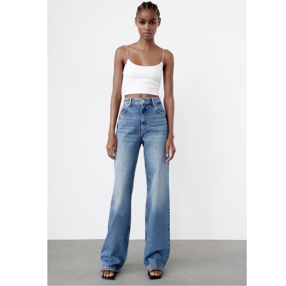 Zara Wide Leg High Rise Jeans